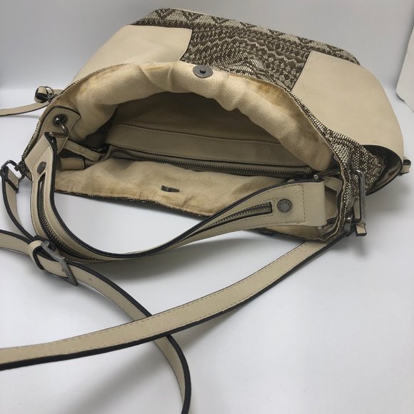 STEVE MADDEN Brown & Tan Cloth Shoulder Purse Bag - Picture 3 of 5